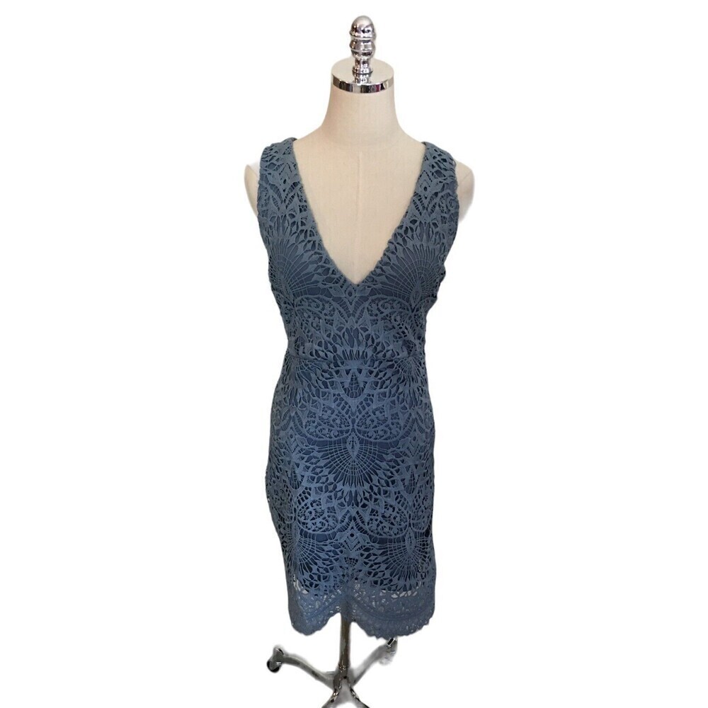 Lulu's Blue Lace Maxi Dress